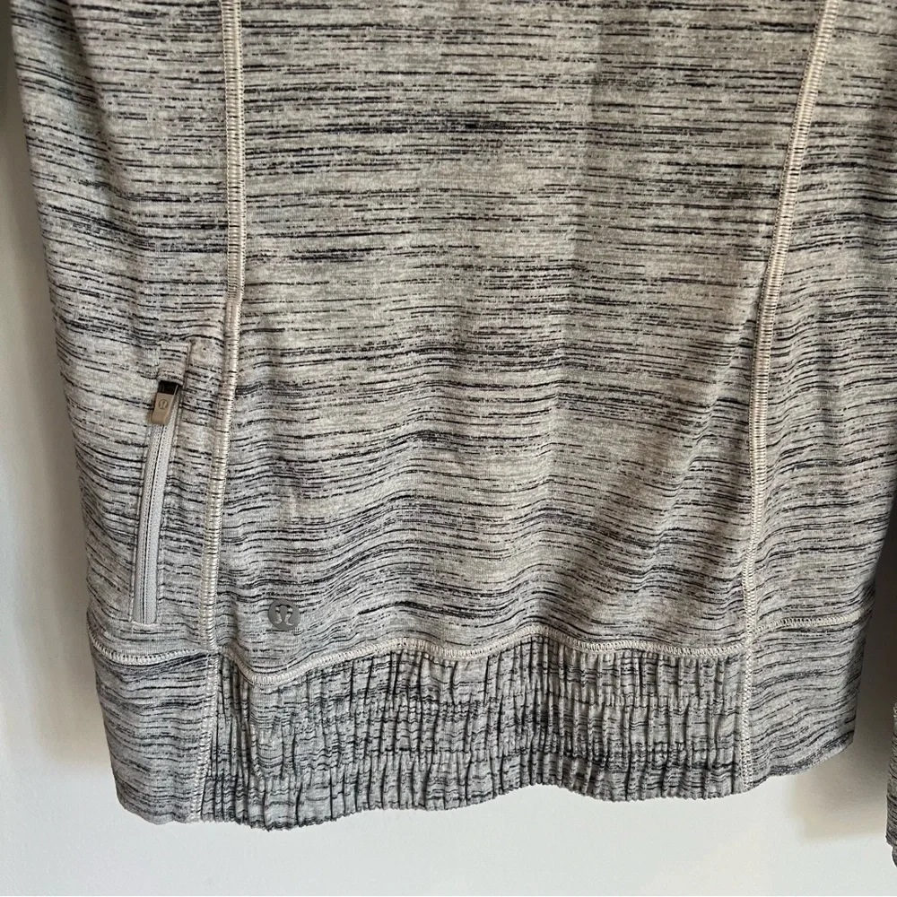 Lululemon Think Fast Hoodie Space Dye Camo White Gray Multi / Silver Spoon | 4